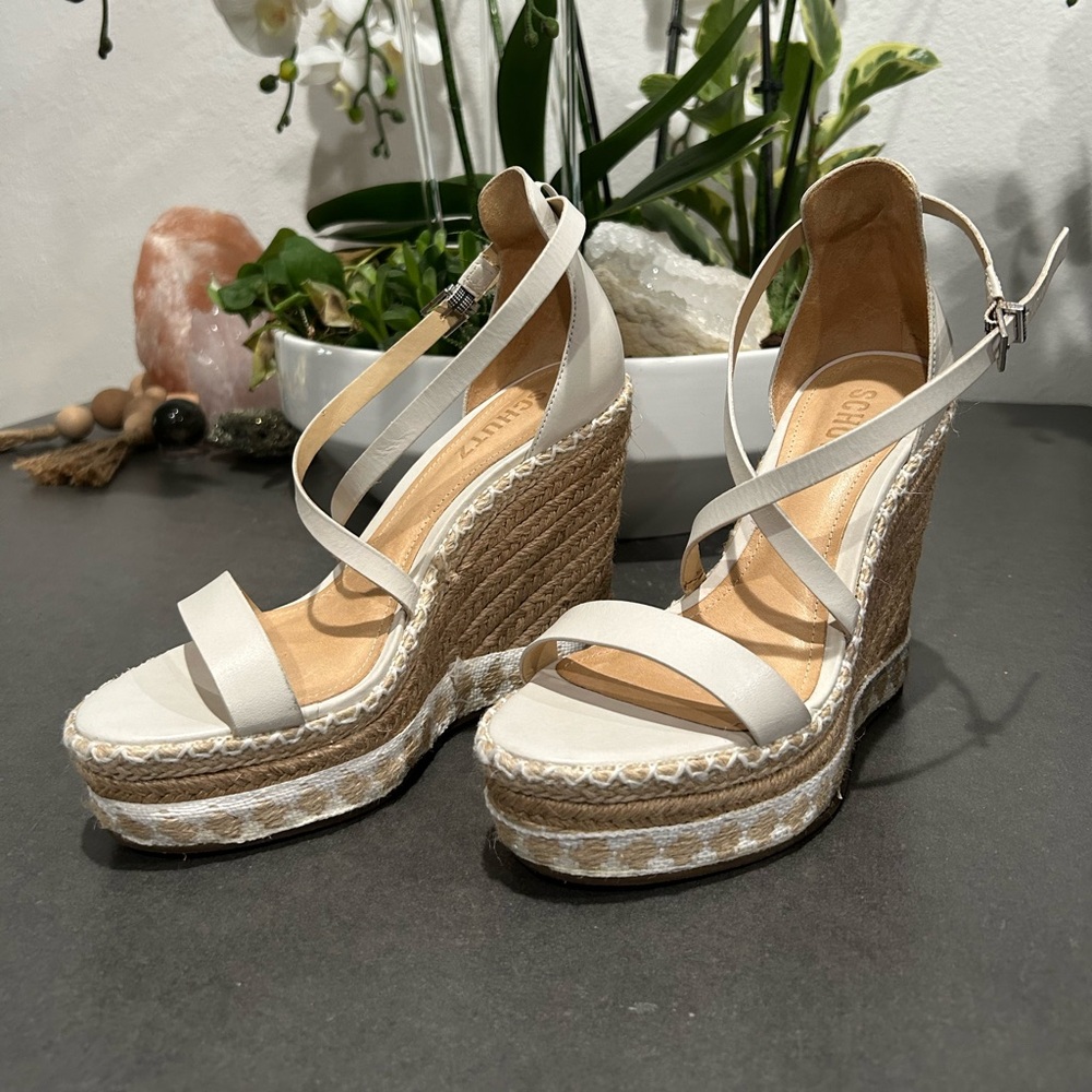 SCHUTZ Sandalia Anabela Branca